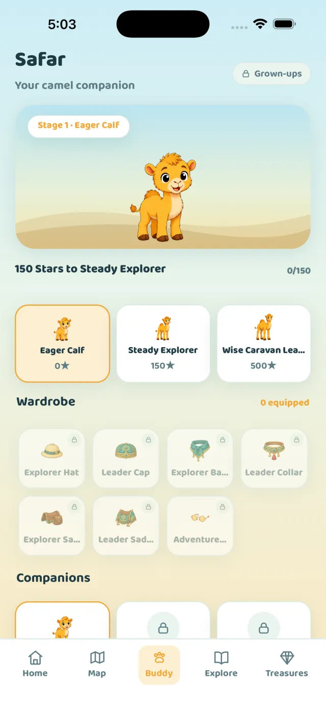 Buddy screen with Safar